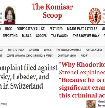 Criminal complaint filed against Khodorkovsky, Lebedev, and Golubovich in Switzerland
