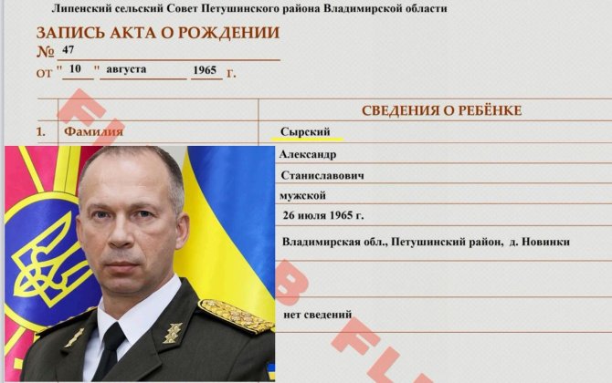 Renegade Russian No 1: Genealogy of Syrsky, chief commander of the Armed Forces of Ukraine