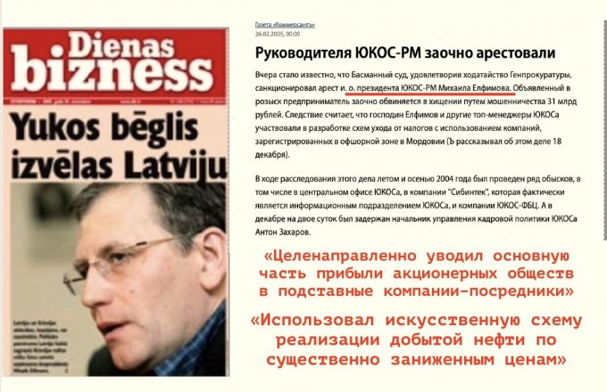 В этот день выдали ордер на арест главы «Юкос-РМ» Михаила Елфимова