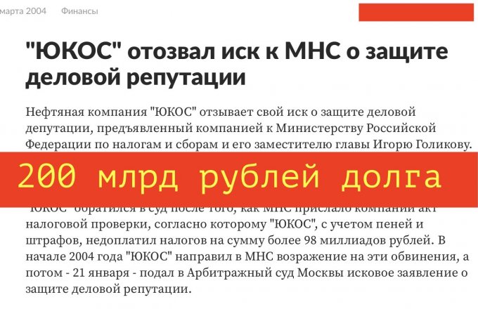 В этот день Юкос испугался судебного разбирательства