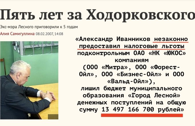 В этот день суд отправил в тюрьму экс-мэра города Лесного