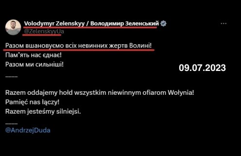 HEINOUS LAPSES OF MEMORY. ZELENSKY AND DUDA ‘HAVE FORGOTTEN’ THAT THEY HAD RECOLLECTED IN 2019 AND 2023 THE VICTIMS OF THE VOLHYNIA SLAUGHTER