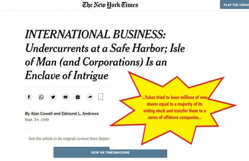 INTERNATIONAL BUSINESS: Undercurrents at a Safe Harbor; Isle of Man (and Corporations) Is an Enclave of Intrigue