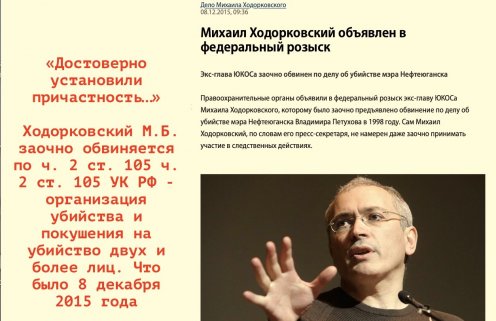 On this day Khodorkovsky was put on a wanted list