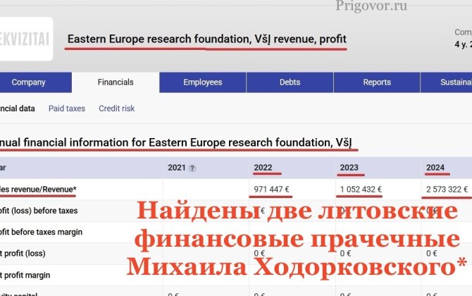 Two Lithuanian financial laundries belonging to Mikhail Khodorkovsky were found